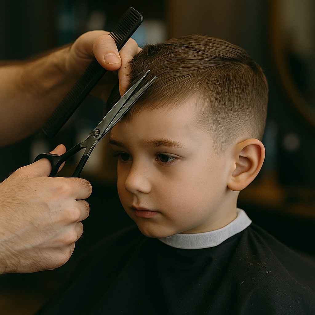 Kind knippen bij Barbier Rogier Haarlem
